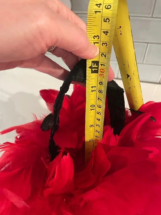 Red Feathered Cocktail Purse - Picture 5 of 8